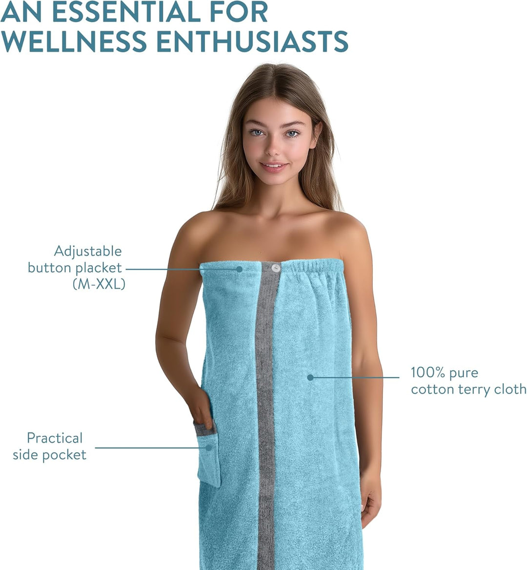 Sauna Frottee Kilt Sarong M-XXL Damen von JEMIDI 100% Baumwolle Saunakilt Saunasarong Saunatuch (Dam