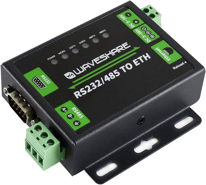 Waveshare Industrial Converter RS232 or RS485 to Ethernet Enables Bi-Directional Transparent Data Tr