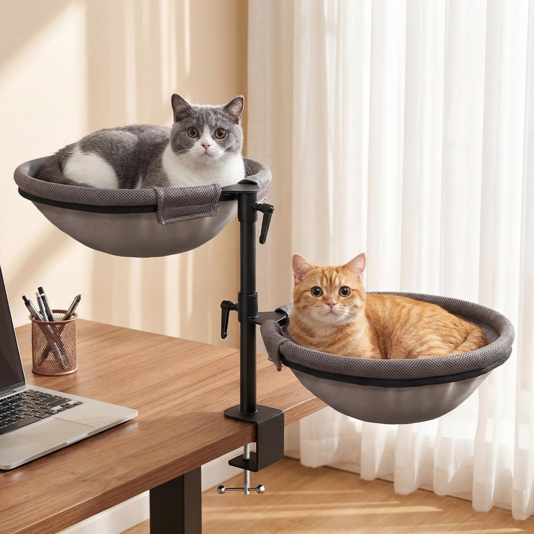 CATISM 2 Katzenbett für Schreibtisch - 360° drehbar & höhenverstellbar katzenkorb, Katzenhängematte