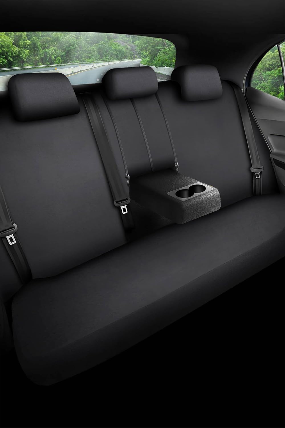 Schonbezüge Sitzbezüge Komplettset für Mitsubishi Space Star Bj 2012-22 in Schwarz/Grau FT4