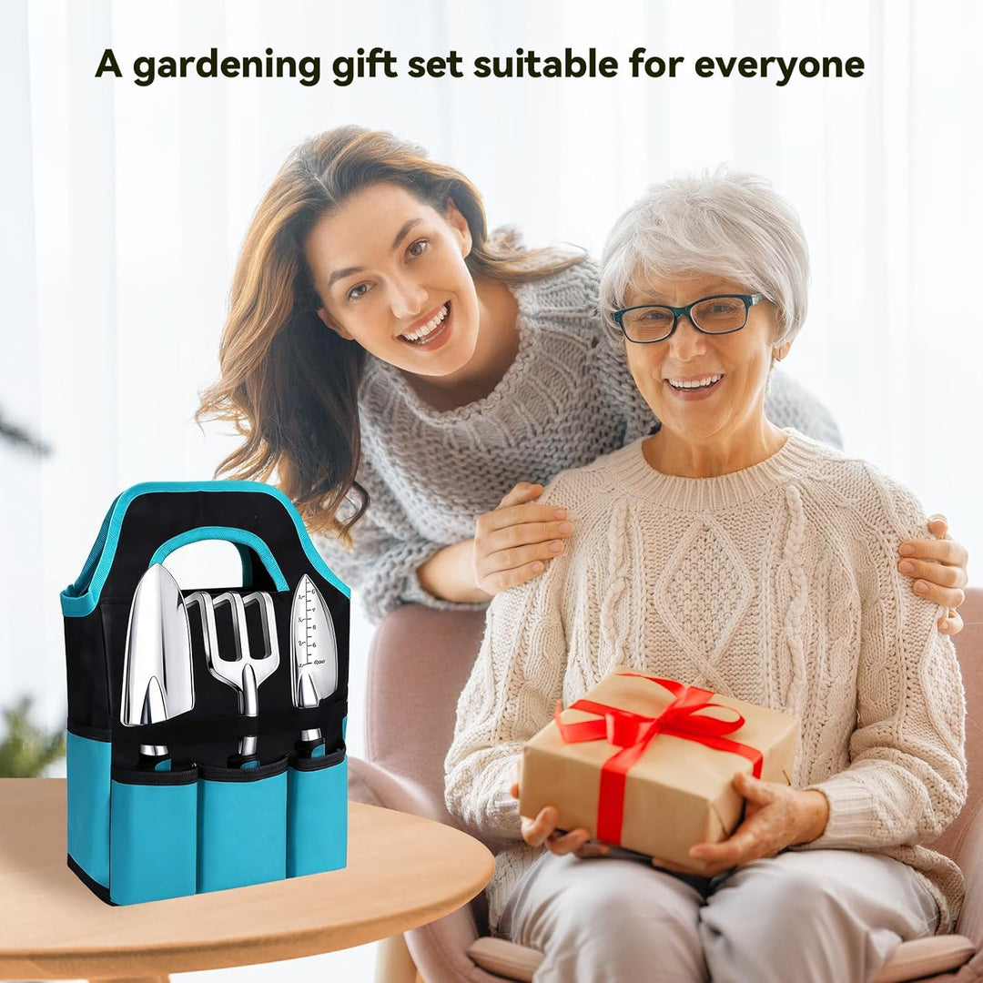 auvstar Gartenwerkzeug Set,7 Stück Gartengeräte,Gartenwerkzeuge Rost Gartenarbeit Set mit Dauerhafte