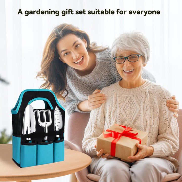 auvstar Gartenwerkzeug Set,7 Stück Gartengeräte,Gartenwerkzeuge Rost Gartenarbeit Set mit Dauerhafte