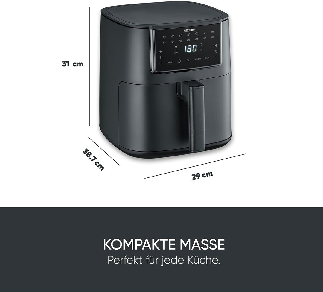 Severin Heissluftfritteuse Single XXL, 7L, 11 Automatik-Programme, Touch-Display, vielseitige Zubere