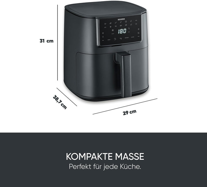 Severin Heissluftfritteuse Single XXL, 7L, 11 Automatik-Programme, Touch-Display, vielseitige Zubere