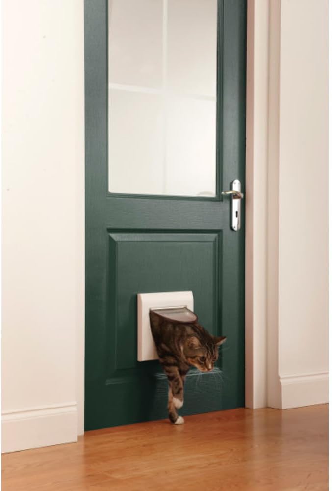 PetSafe Katzenklappe mit 4 Verriegelungsmöglichkeiten - Haustiertür für Katzen, Einfache Installatio