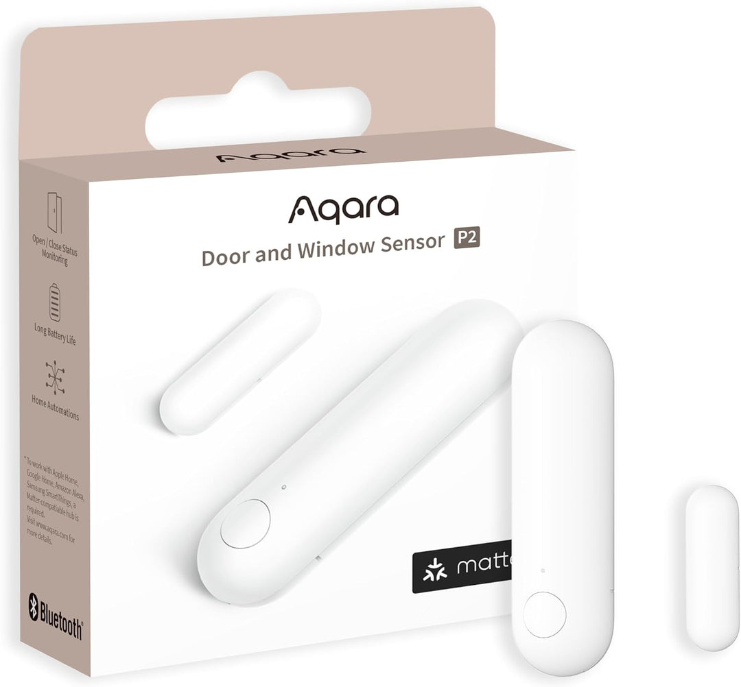 Aqara Tür- und Fenstersensor P2, Matter Over Thread, Erfordert Thread Border Router, Fernalarm, Loka