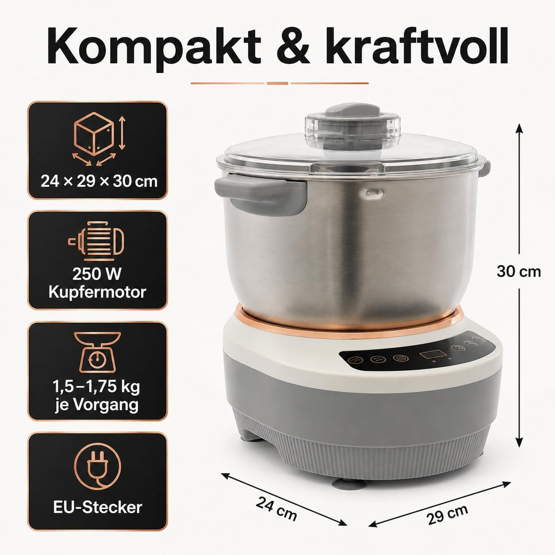 7L Vollautomatische Teigmaschine, Teigknetmaschine mit 45 ℃ Konstante Temperatur Fermentfunktion Ein