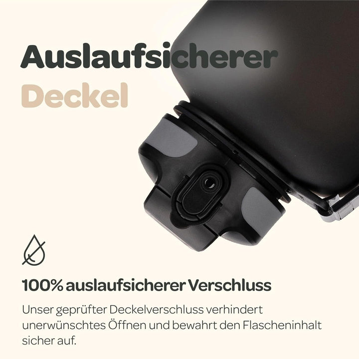 Hydracy Trinkflasche mit Strohhalm und Zeitmarkierung - 2L Wasserflasche - BPA-freie Trinkflasche -