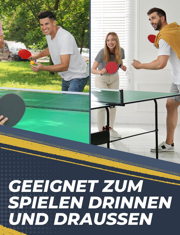 Glymnis Tischtennis Schläger, 4 Tischtennisschläger + 8 Bälle, Tischtennis Set mit 2 Tasche