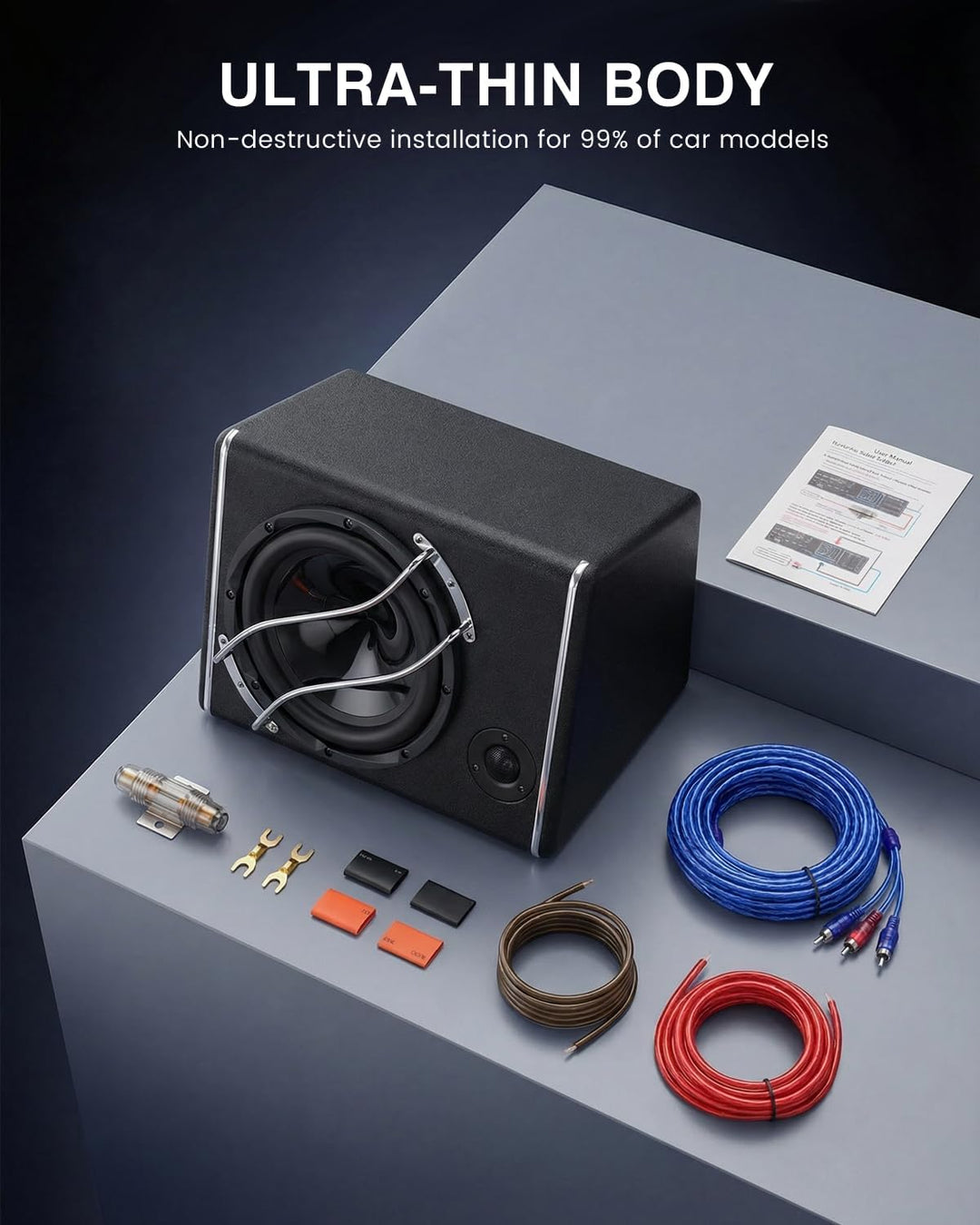 Kofferraum-Subwoofergehäuse mit Integriertem Verstärker, leistungsstarker Gehäuse Subwoofer mit 3800