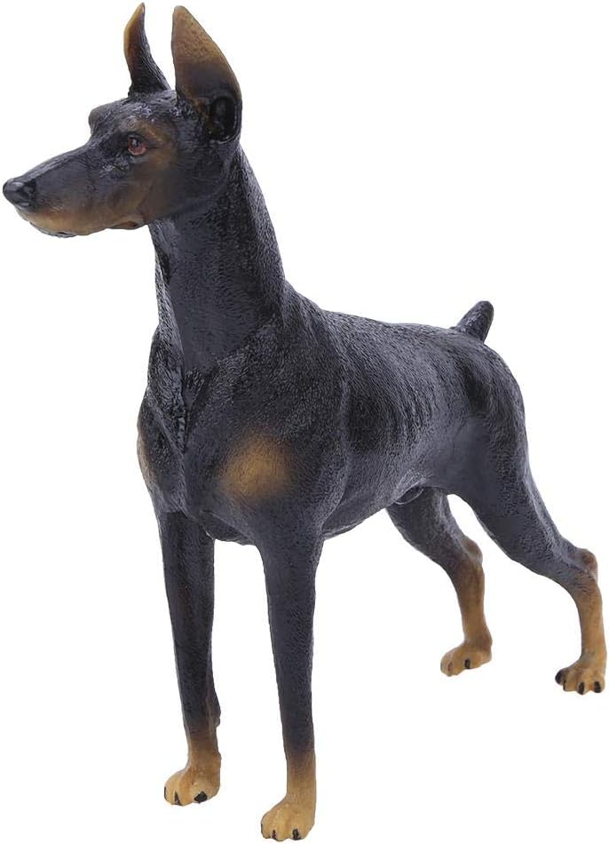 Zerodis Feste Simulation Black Doberman Modell Kunststoff Hund Tier Sammlung Dekoration frühes pädag