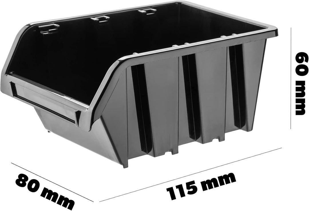 KADAX Werkstatt-Stapelkiste, Stapelbox aus PP Kunststoff, Sichtlagerbox in verschiedenen Grössen, La