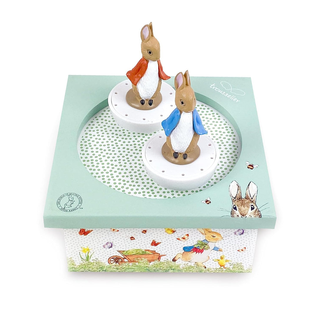 Trousselier 6260091 Spieluhr mit tanzenden Figuren für Kinder, Peter Hase, magnetisch, Musikbox, Mus