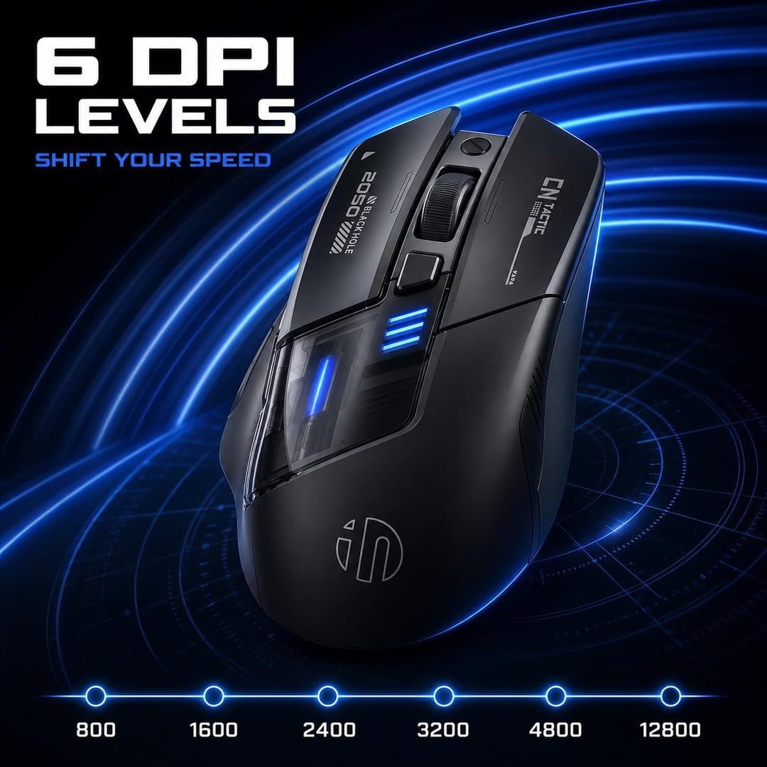 inphic A9 Explorer Bluetooth Maus, Dual-Mode Bluetooth 5.0/2.4G Maus kabellos Aufladbar, 2400 DPI, R