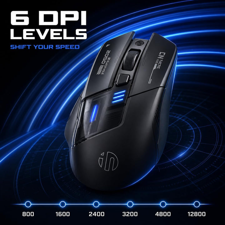 inphic A9 Explorer Bluetooth Maus, Dual-Mode Bluetooth 5.0/2.4G Maus kabellos Aufladbar, 2400 DPI, R