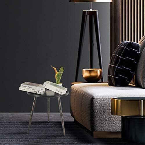 H JINHUI Beistelltisch aus Metall, 45 cm, für Wohnzimmer, rundes Sofaende, Couchtisch, Snack-Tisch,