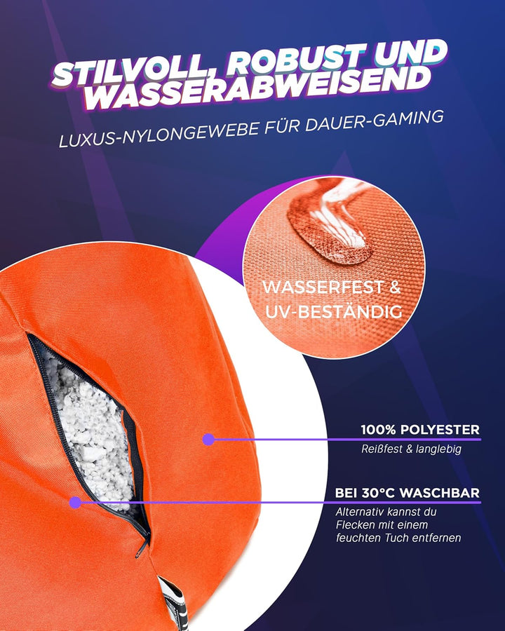 PATCH HOME Gamer Sessel in 2 verschiedenen Grössen und 25 XL - 75cm Durchmesser, 30cm Sitzhöhe, 80cm