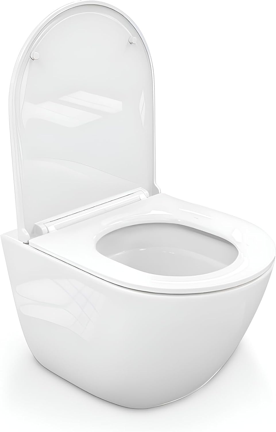 LAVITA Wand-WC Monobowl 3.0 Hänge Toilette Toilettendeckel mit Absenkautomatik & Metallscharniere To