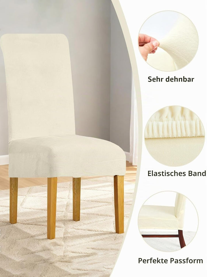 LANSHENG Dehnbare Stuhlhussen für Esszimmerstühle, Stretch-Spandex mit elastischem Band, Stuhlbezug,