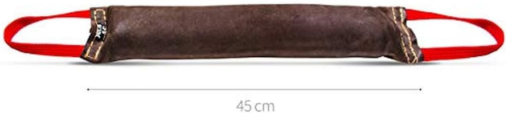 Julius-K9, 18545, Beisswurst, Leder 45 cm x 7 cm, innen genäht, Zwei Handschlaufen 45 cm x 7 cm inne