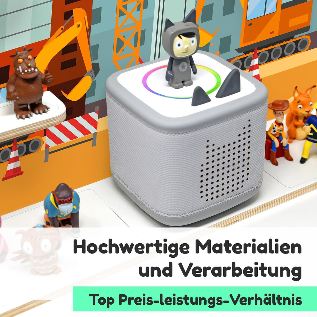 stadtecken Holzregal passend für Toniebox 2 I Geeignet für ca. 50 Tonies I Perfekte Aufbewahrung im