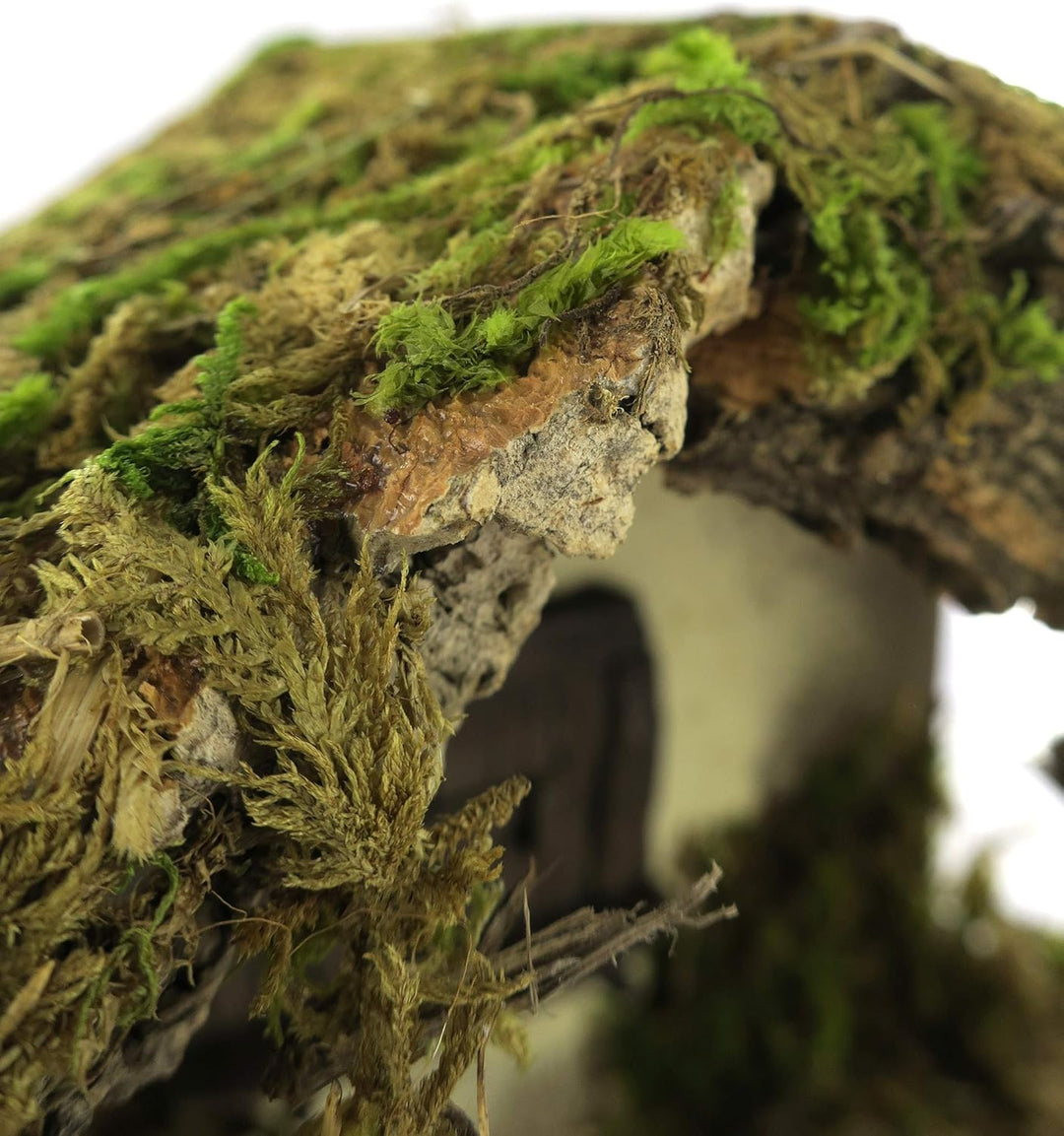 BERTONI leer Krippe Cork-Moss Hütte, Holz, Mehrfarbig, 36 x 16 x 26 cm