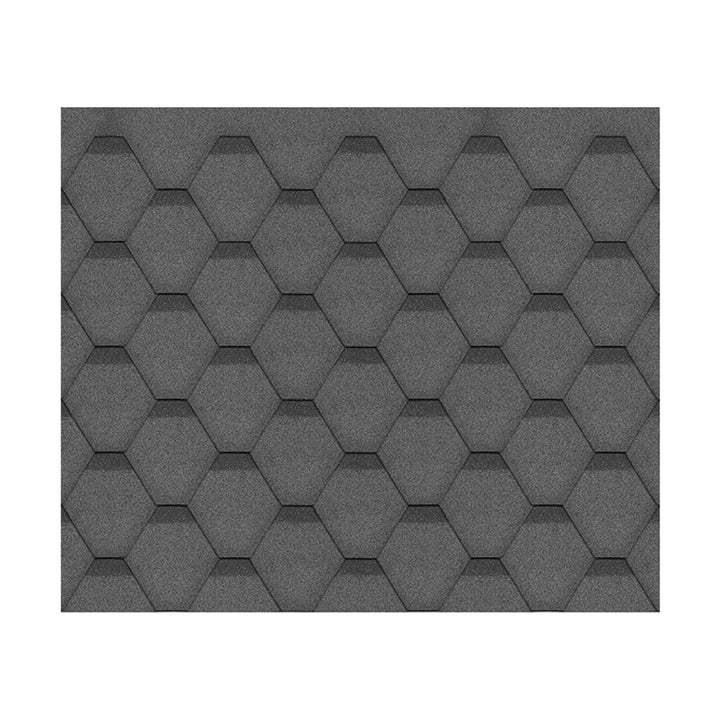 TIMBELA Bitumenschindeln-Set Hexagonal Rock H505BLACK, Schwarz Bitumen-Dacheindeckung M505 für Garte