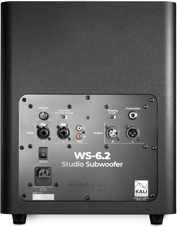 Kali Audio WS-6.2, aktiver Studio-Subwoofer (doppelter 6,5-Zoll-Langhub-Tieftöner, platzsparendes Pr