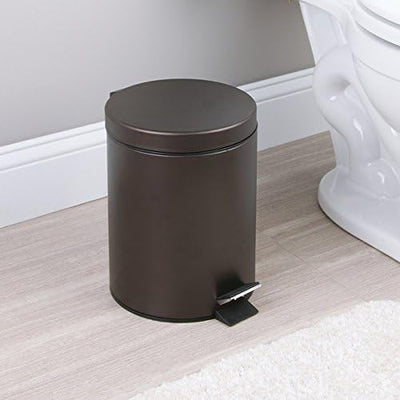 mDesign Tretmülleimer 5L - Mülleimer mit Fusspedal aus Metall - Mülleimer mit Deckel und herausnehmb