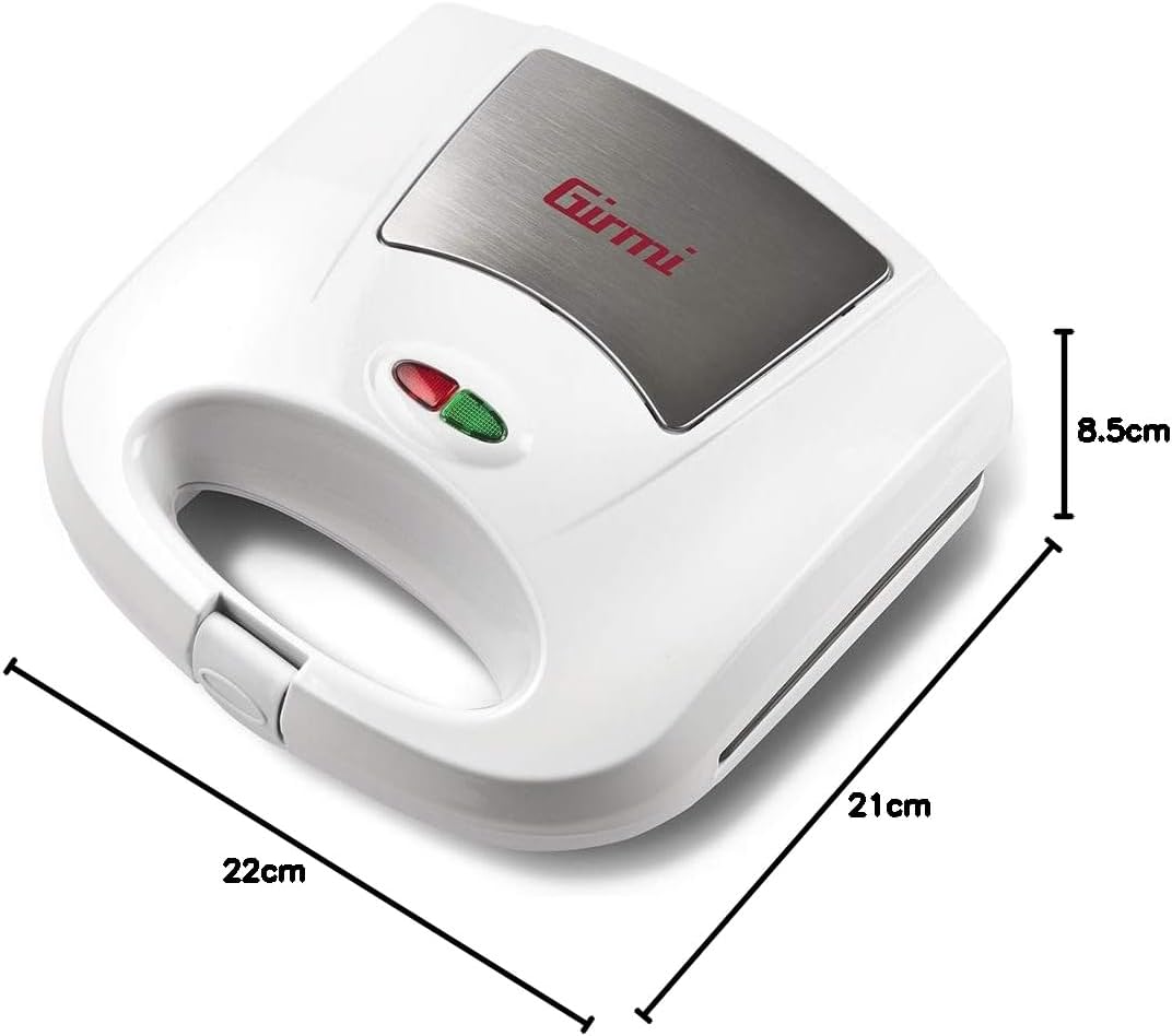 Girmi TS03 Toaster, 750 W, Antihaftplatten, Hitzebeständiger Griff mit Verschluss, Betriebs- und Tem