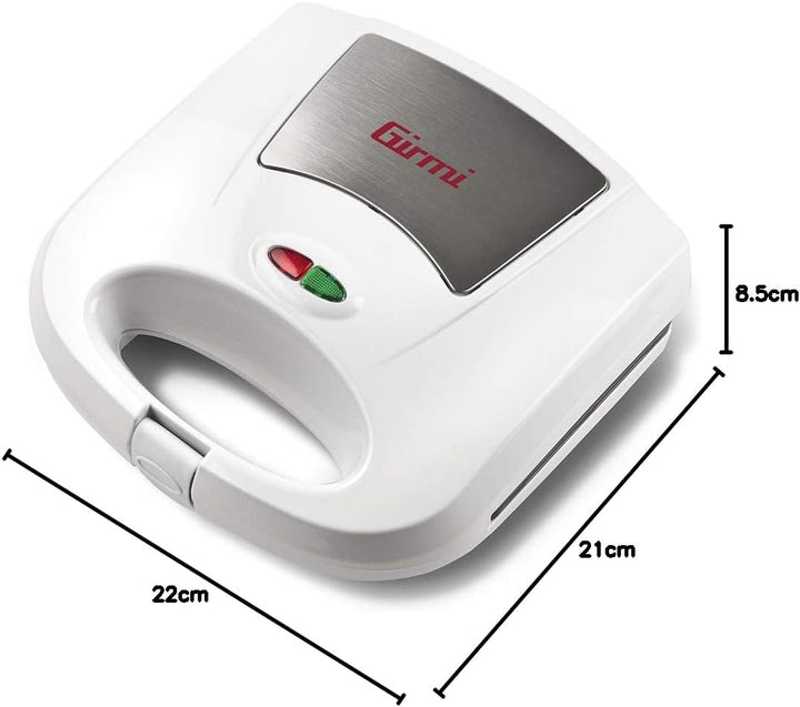 Girmi TS03 Toaster, 750 W, Antihaftplatten, Hitzebeständiger Griff mit Verschluss, Betriebs- und Tem