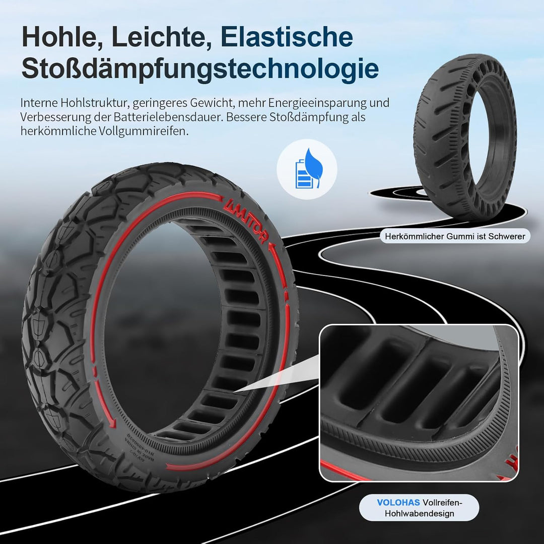 60/70-7 Vollgummireifen 10 Zoll Solide Reifen Ersatzreifen für Xiaomi 4 Pro(1. Generation)/Xiaomi 4