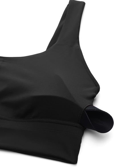 CRZ YOGA Damen Butterluxe Sport BH U Back Ohne Buegel Grosse Brüste Fitness Yoga BH Top XS Schwarz,