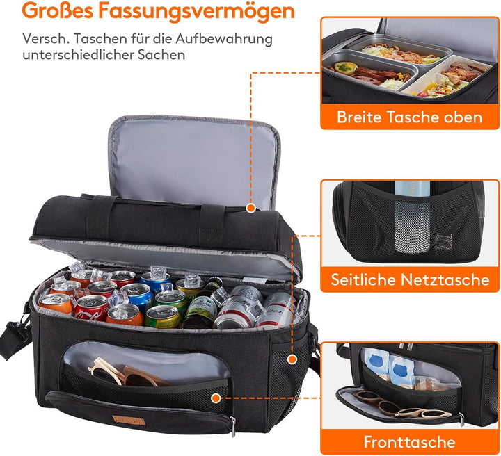 Lifewit Kühltasche Kühlbox Gross Einkaufstasche Faltbar Cooler Bag Sportliche Isoliertasche Double D