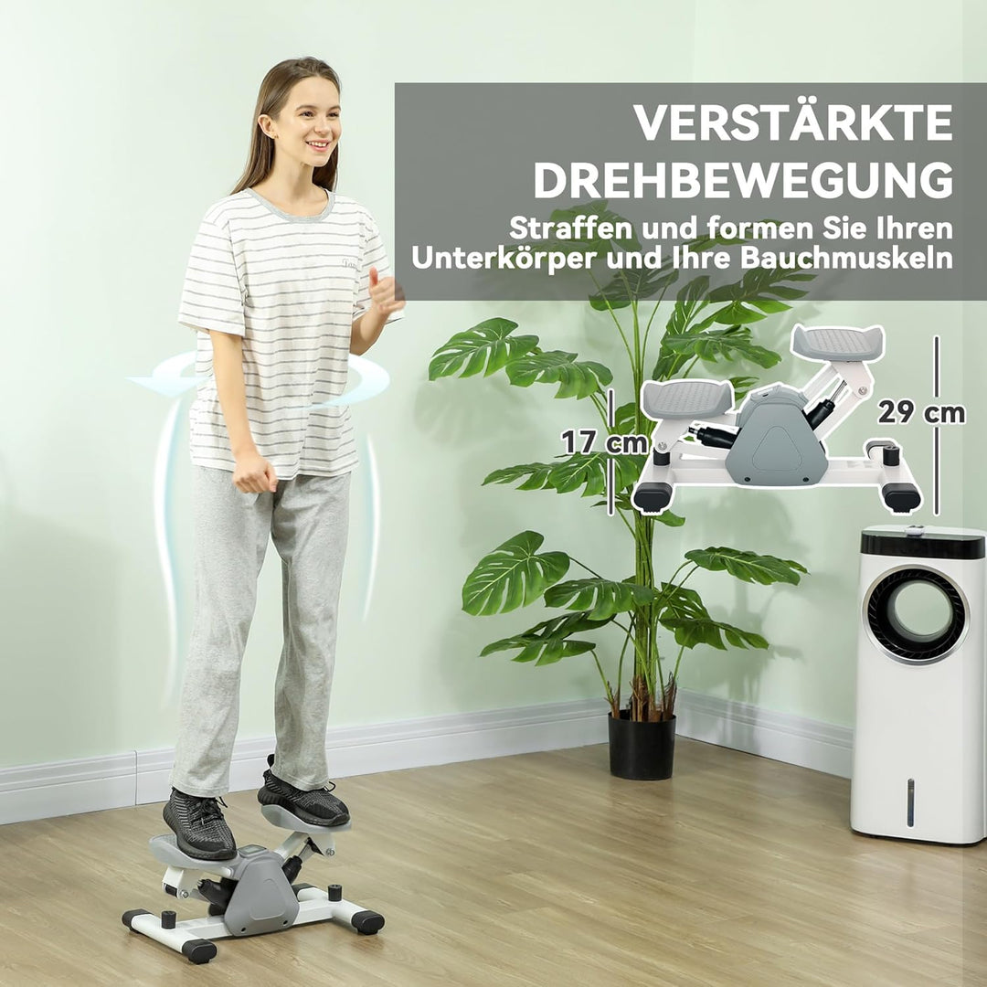 SPORTNOW Mini-Stepper für Zuhause, Stepper Hometrainer mit LCD-Display, Rutschfesten Pedale, Up-Down