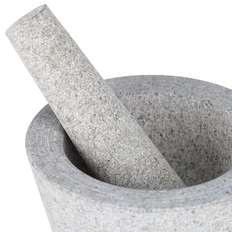 Relaxdays Mörser mit Stössel, Granit, HxD: 10x14 cm, robust, langlebig, unpolierter Steinmörser, Gew