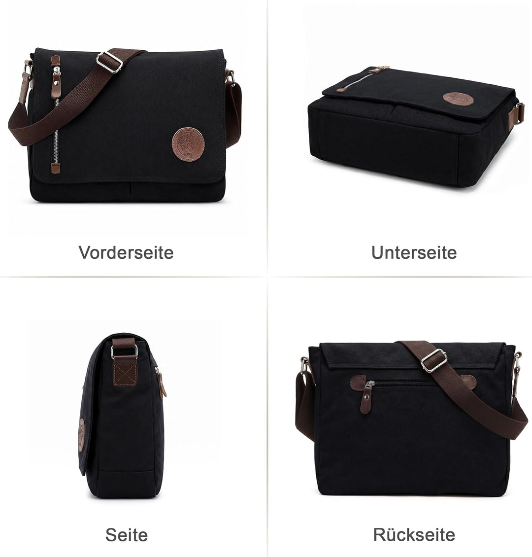 VARLIVOO Umhängetasche für Herren Schultertaschen 14" Zoll Laptoptaschen Messenger Bags Kuriertasche