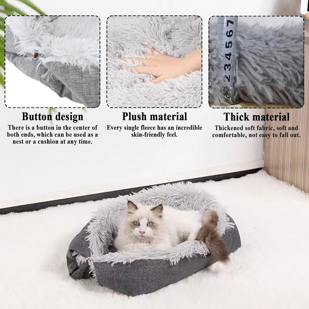 Katzendecke Selbstwärmend, Selbstheizende Katzendecke, 2 in 1 Katzenbett Haustierbett Katzensofa, Gr