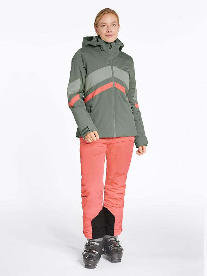 Ziener Damen Telia Ski-Jacke/Winter-Jacke | warm, atmungsaktiv, wasserdicht (1er Pack) 34 green mud,