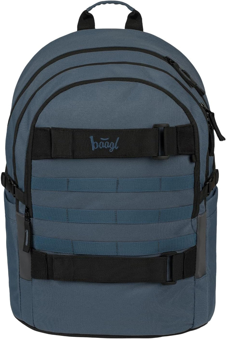 Baagl Schulrucksack für Jungen Mädchen Teenager - Skateboard Rucksack - Kinderrucksack mit Laptopfac