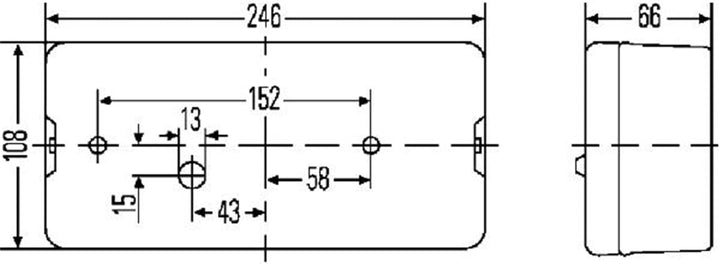 HELLA - Heckleuchte - Glühlampe - 12V - Anbau - Lichtscheibenfarbe: rot - Stecker: Flachstecker - li