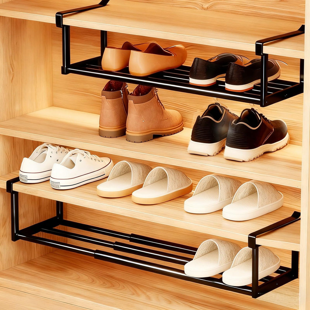 DMJJSD Hängendes Schuhregal Organizer 2Pcs, Erweiterbarer 40-70cm Schuhorganizer Hängend, Schuhregal