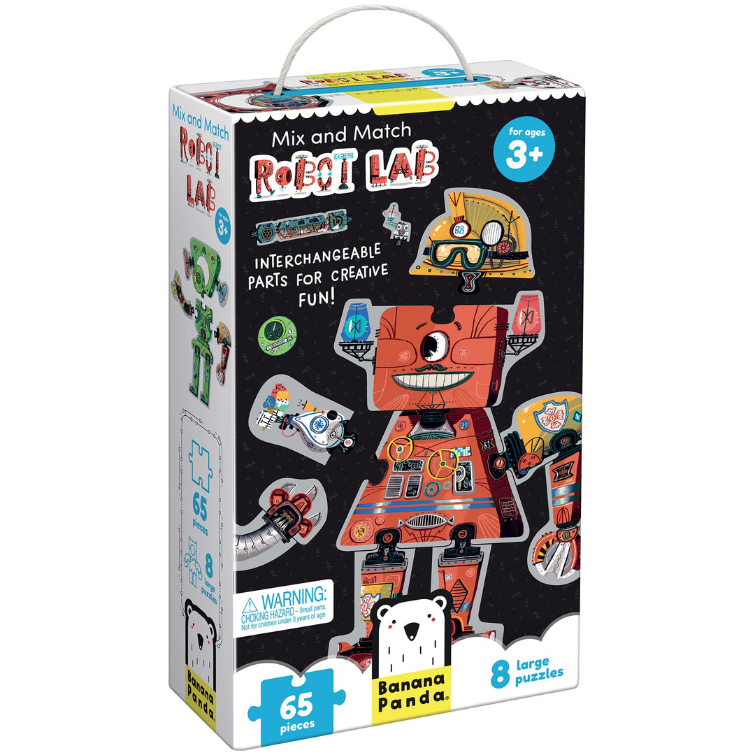 Banana Panda - Mix and Match Robot Lab - 8 grosse, austauschbare Puzzlespiele für Kinder ab 3 Jahren