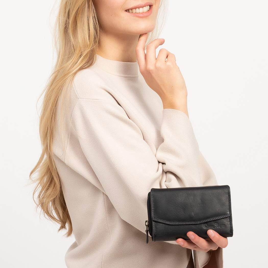 Chunkyrayan Echtleder Damen Geldbörse Hochwertig Vintage RFID Schutz inklusive Leder Schlüsselanhäng