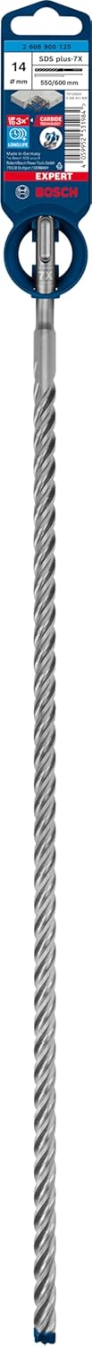 Bosch Professional 1x Expert SDS plus-7X Hammerbohrer (für Stahlbeton, Ø 14,00x600 mm, Zubehör Bohrh