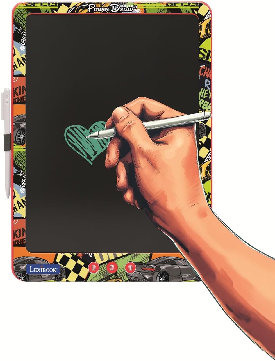 Lexibook, Power Draw®, Elektronische Zeichentafel mit Stift inklusive, Grosses 14’ E-Ink LCD-Display