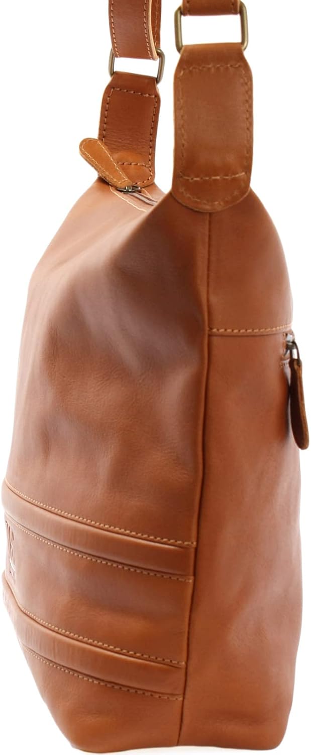 LECONI Schultertasche Damentasche Umhängetasche natur weiche Ledertasche Handtasche Damen Leder 33x2