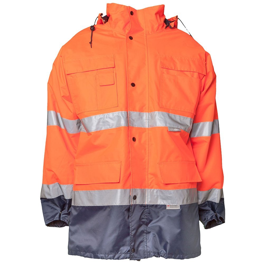 Grösse L Herren Planam Warn-/Wetterschutz Parka 2-farbig orange marine Modell 2056