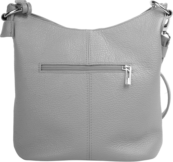 Umhängetasche Echt Leder Damen Made in Italy, Handtasche, Schultertasche, Crossbody Bag aus Leder 02
