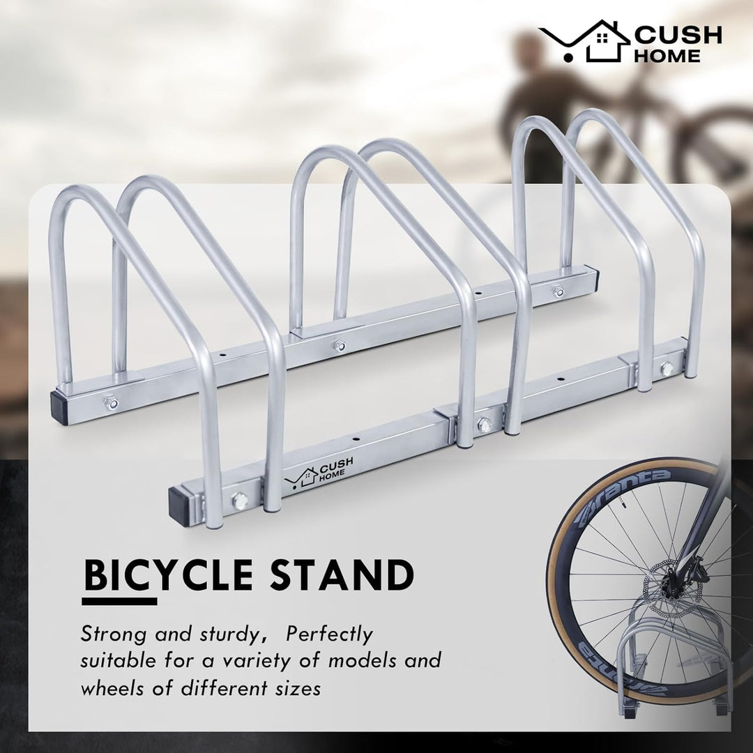 CCLIFE Fahrradständer Boden für 3 Fahrräder mit Reifenbreiten bis 55 mm Eisen Fahrradhalter 71 x 32